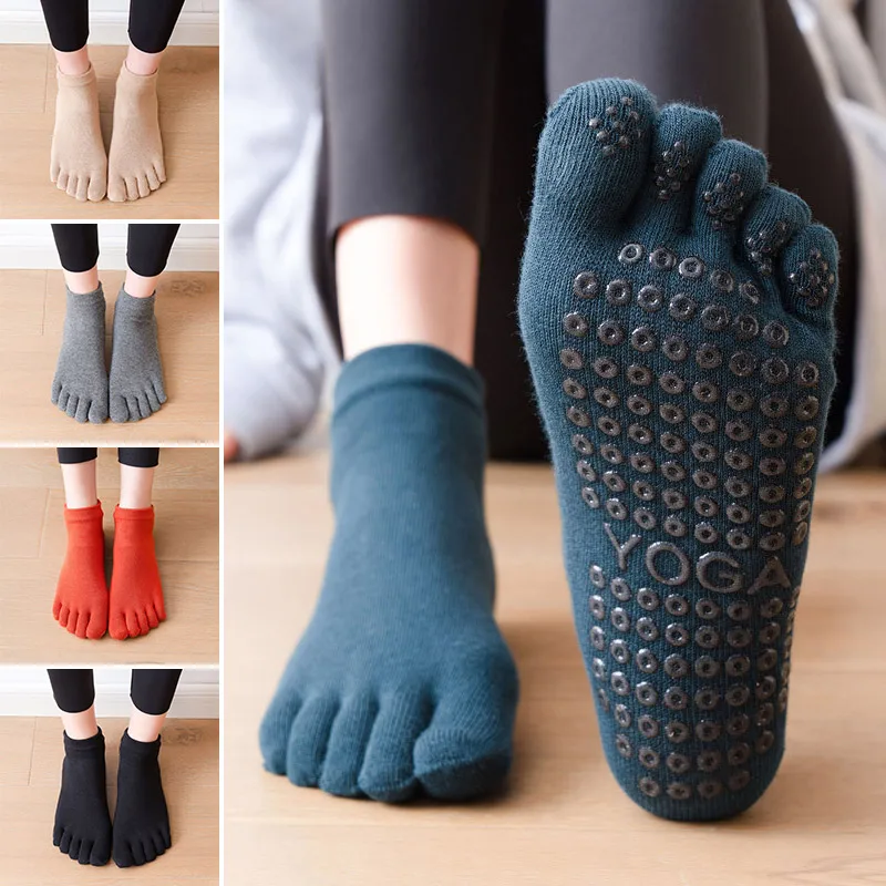 

Yoga Socks For Women Anti-slip Breathable Cotton Five Fingers Elasticity Sports Fitness Pilates Ballet Dance Toe Socks