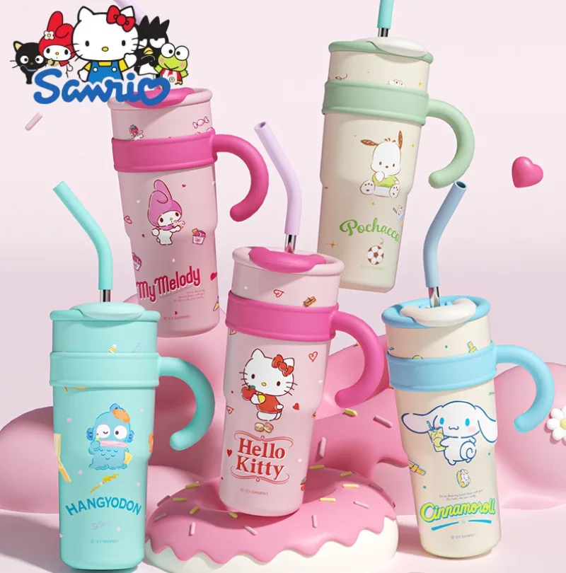 

Sanrio Thermos Cup Hello Kitty Kuromi Mymelody Cinnamoroll Pachacco Pom Pom Purin Anime Cartoon Kawaii High-looking Water Cup