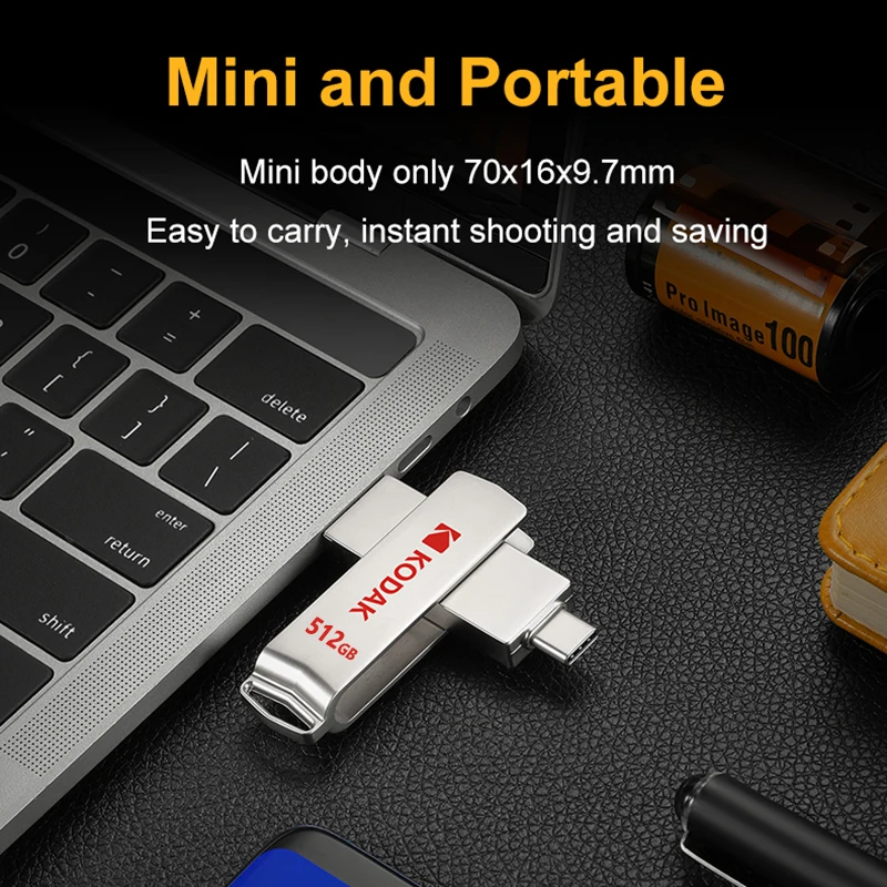 External Hard Drive Internal Solid State Drive NEW KODAK External SSD 1TB 512GB 256GB Solid State USB 3.2 Flash Drive Disk Type-C Pen Drive Tiny Pendrive Memory Stick U Disk