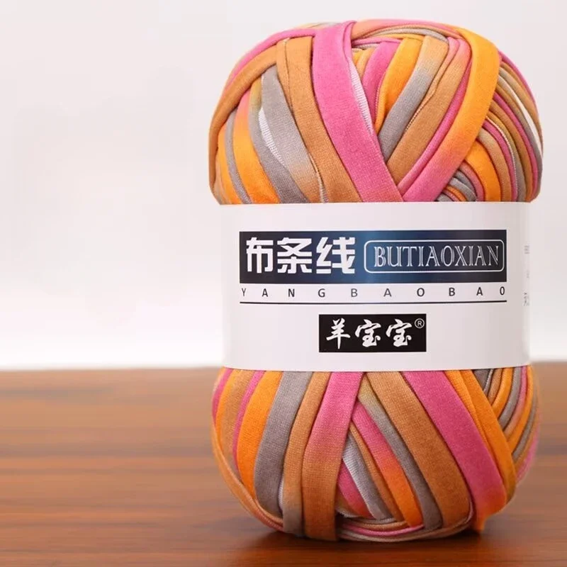100g New Type Dyed Fabric Thread,Woven Bag Material DIY Carpet,Seat Cushions,Storage Baskets,Hooks,Crochet Thread,Knitting Yarn 6