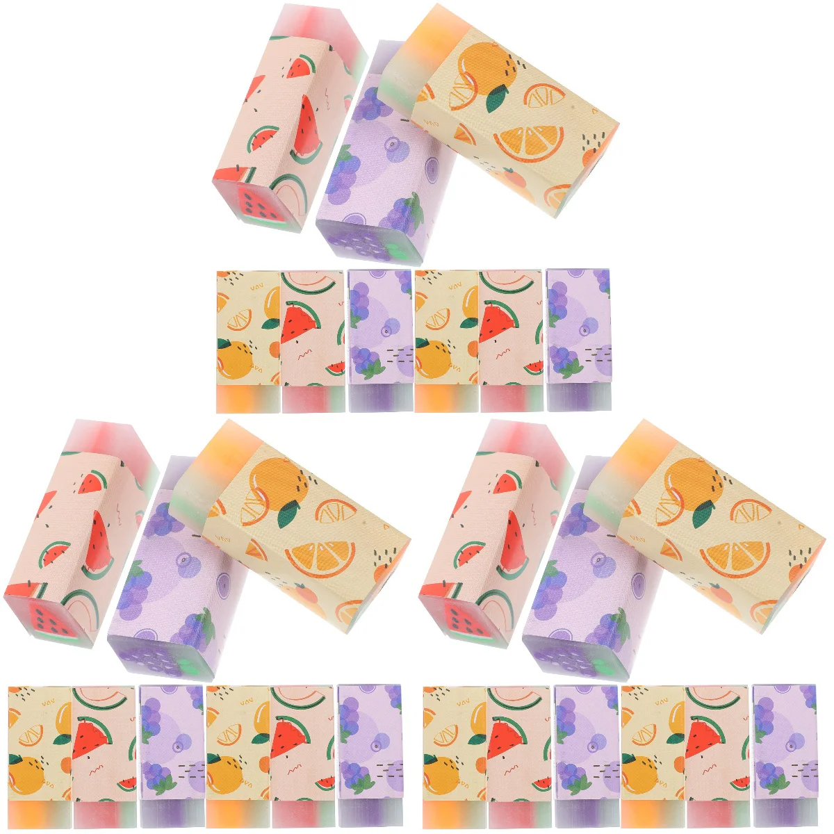 

36 pcs Small Cartoon Erasers Kids Lovely Erasers Cute Fruits Erasers Kids Prizes Erasers