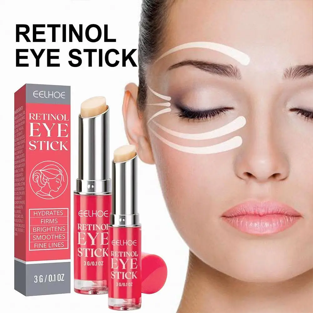 2PCS Retinol Eye Cream Stick Anti-aging Anti Wrinkle Firming Moisturizing Puffiness Black And Circles Deep Lightening