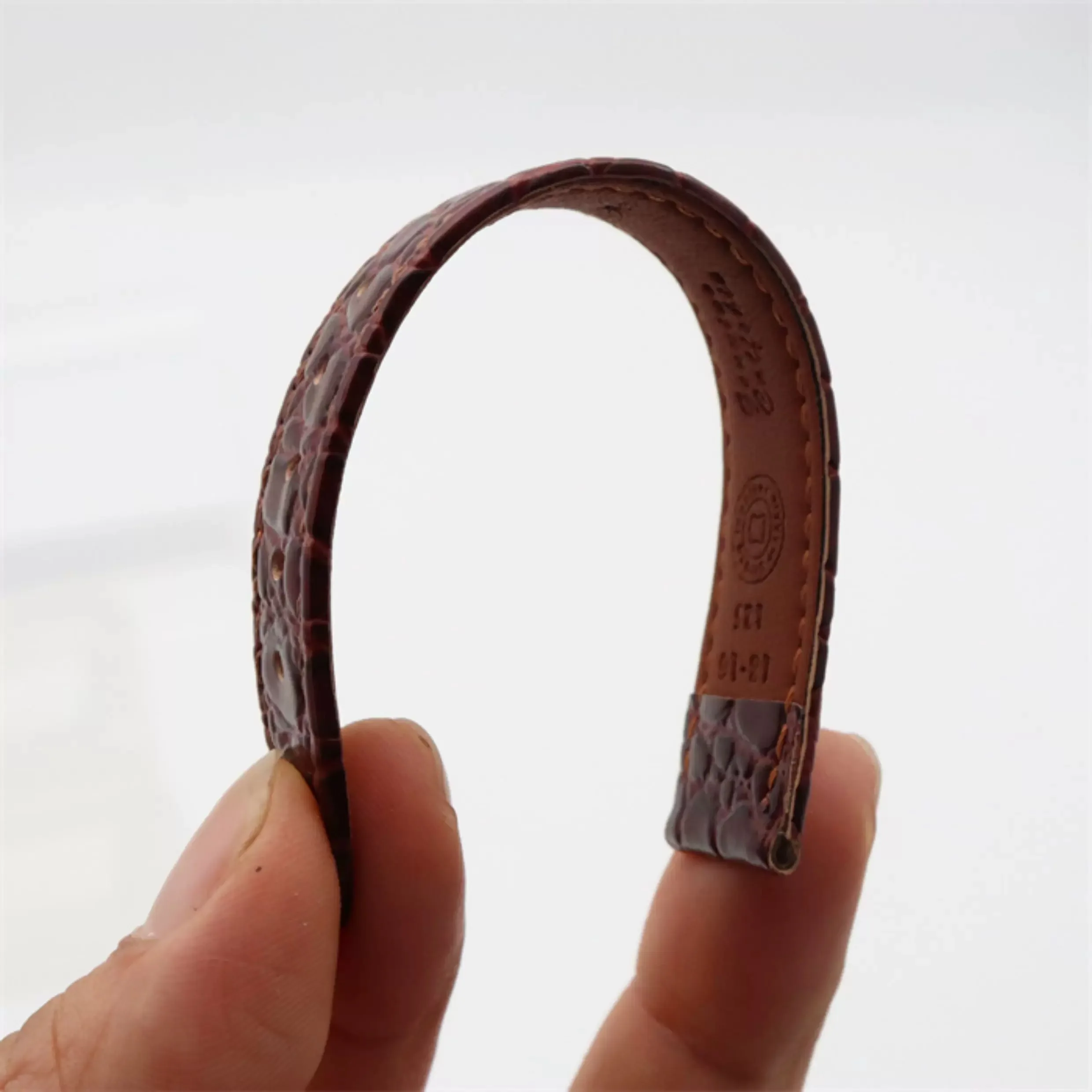 Elegant Genuine Leather Watch Strap with Pin Buckle - Premium Cowhide Bracelet
