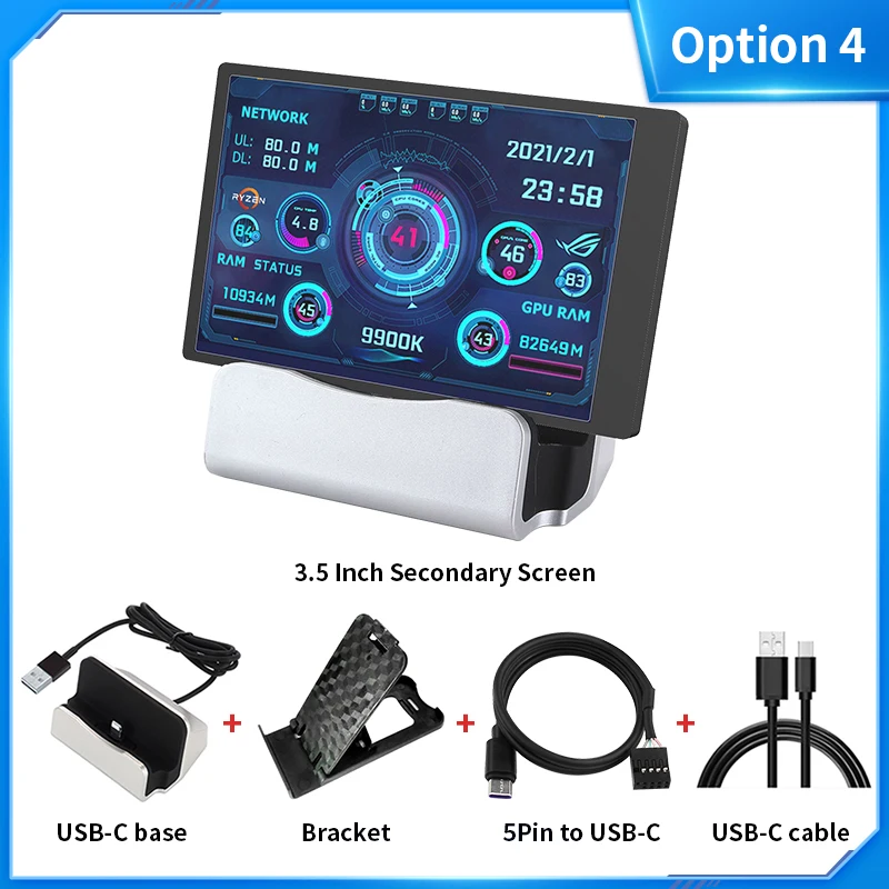 USB, CPU, GPU, RAM, Monitor HDD com