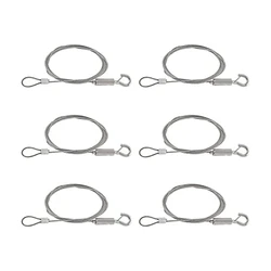 6 PCS Heavy Duty Stainless Steel Wire Rope, 2M Adjustable Picture Hanging Wire For Mirror Hanging Hardware Light Lamp