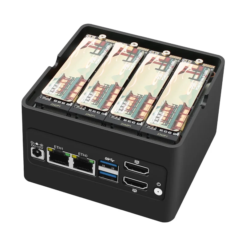 Pocket Mini PC NAS Board PC Intel i3-N355 N150 2xi226-V 2.5G DDR5 4800MHz 4xM.2 NVMe Firewall soft Router Computer 2xUSB3.2 4