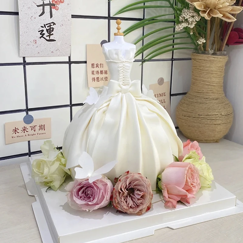 Matrimonio Farfalla Cake Topper Prince Princess Birthday Decorations Sposo Sposa Baking Dessert Rose Flower Dress Up Supplies