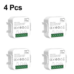 Smart Home WiFi Energy Monitor with Voice Assistant Compatibility and Circuit Protection (Energy Meter 4PC)
