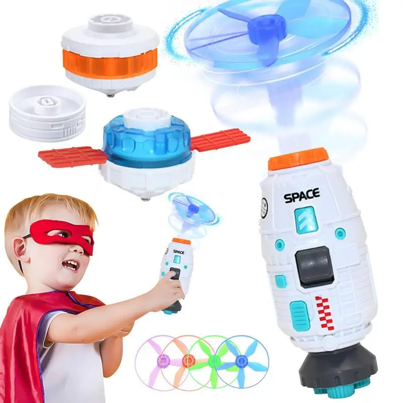

Flying Disc Toy Fun Rocket Shape Flying Spinner Toy And Saucer Disc Launcher Toy Interactive Flying Toy For Family Children