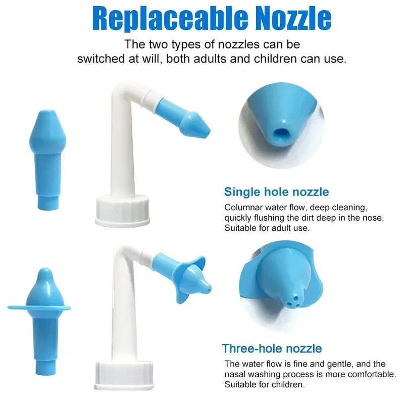 300ml Nasal Irrigator Waterpulse Nasal Wash Cleaner Rinse Bottle Adults Nose Care Neti Pot Avoid Allergic Rhinitis Sinusitis nasal irrigator set