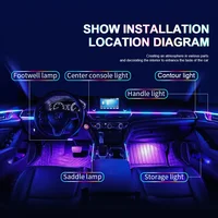 10/14/18/22 in 1 Led Car Ambient Lights 213 64 Color RGB Symphony Streamer Bluetooth Rainbow Acrylic Strips Atmosphere Lamp Kit - Image 4