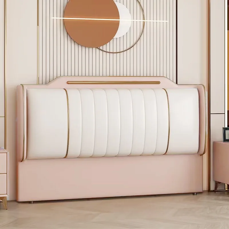 Modern Double Queen Size Hotel Bed Soft Upholstered Luxury Headboard Panels Elegant King Size Bed Room Furniture