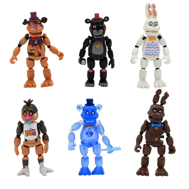 5 Pack Anime Figura Montagem de Brinquedos Cinco Noites Em Freddy Fnaf  Bonito Action Figure Modelo de Pvc Freddy Toys W X