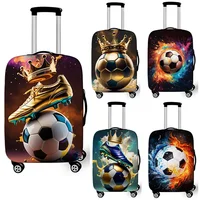 Cool Football Soccer Ball with Crown Luggage Cover for Travel Elastic Trolley Case Covers Anti-dust Suitcase Protective Cover 1