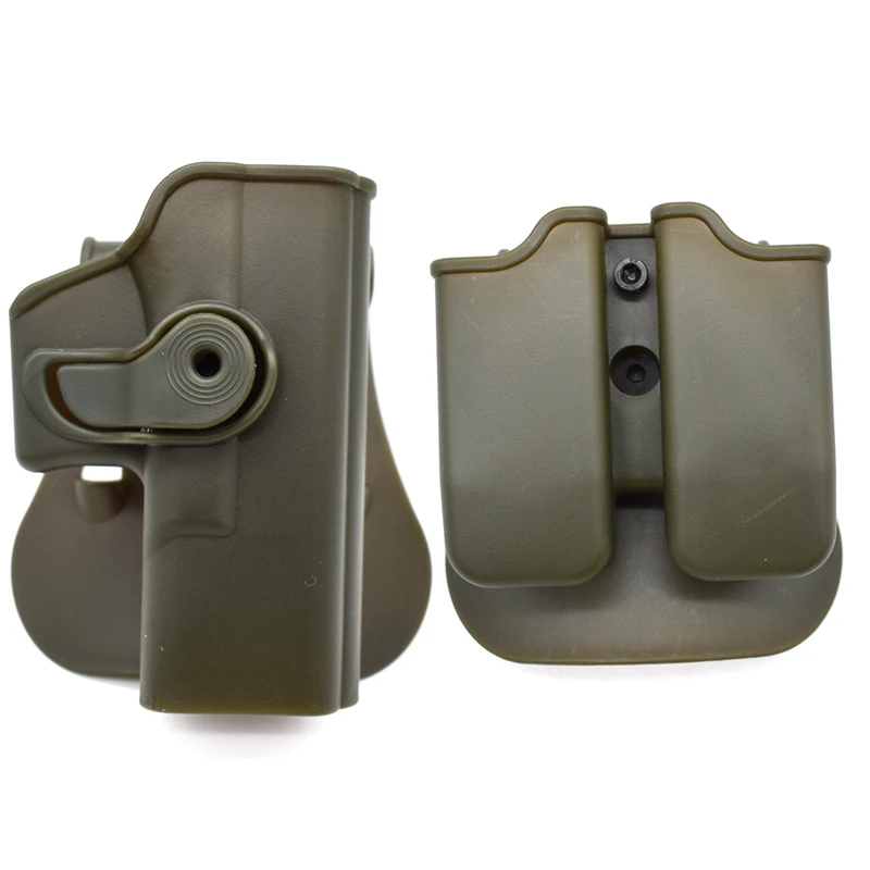Tactical Defense Retention Gun Holster with Double Magazine Pouch