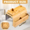 Couch Cup Holder Bamboo Sofa Armrest Tray Foldable Anti-Slip with Side Storage Pocket Remote Control Cups Snack Organizer 6