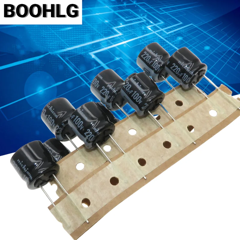

10 шт., 220UF 100V электролитический конденсатор фирмы Nichicon 100V 220UF 16X15 VR audio