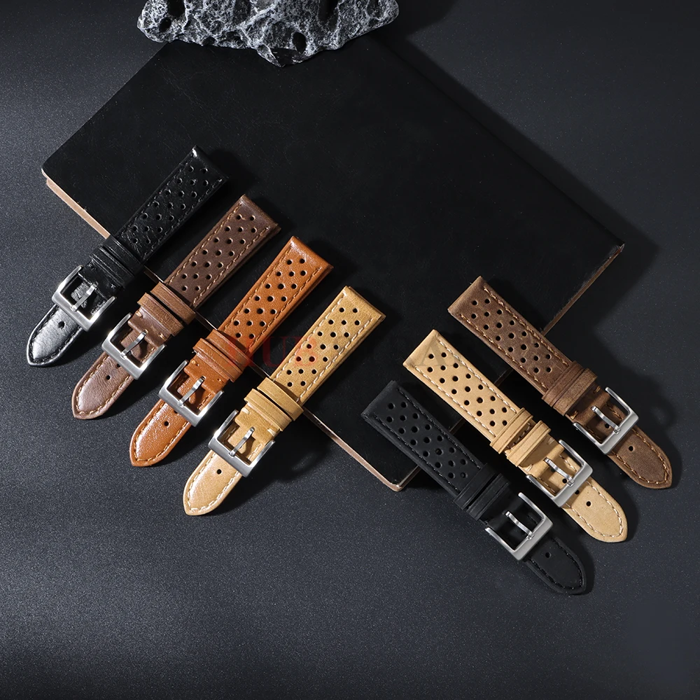 Vintage Calfskin Leather Watchband - Breathable Strap