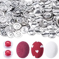 100 Sets Sewing Buttons Cover Kit 23Mm Metal For Art Crafts Sewing Notion Supplies, 7/8Inch Button Covers & Button Backs 1