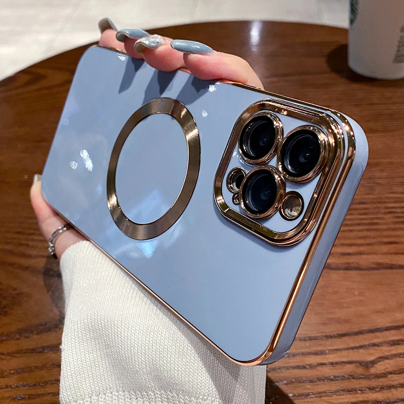 best case for iphone 12 pro max Luxury 6D Plating Magnetic Wireless Charging Case for iPhone 13 12 11 Pro Max Lens Protector For Magsafe Silicone Phone Cover iphone 12 pro max phone case