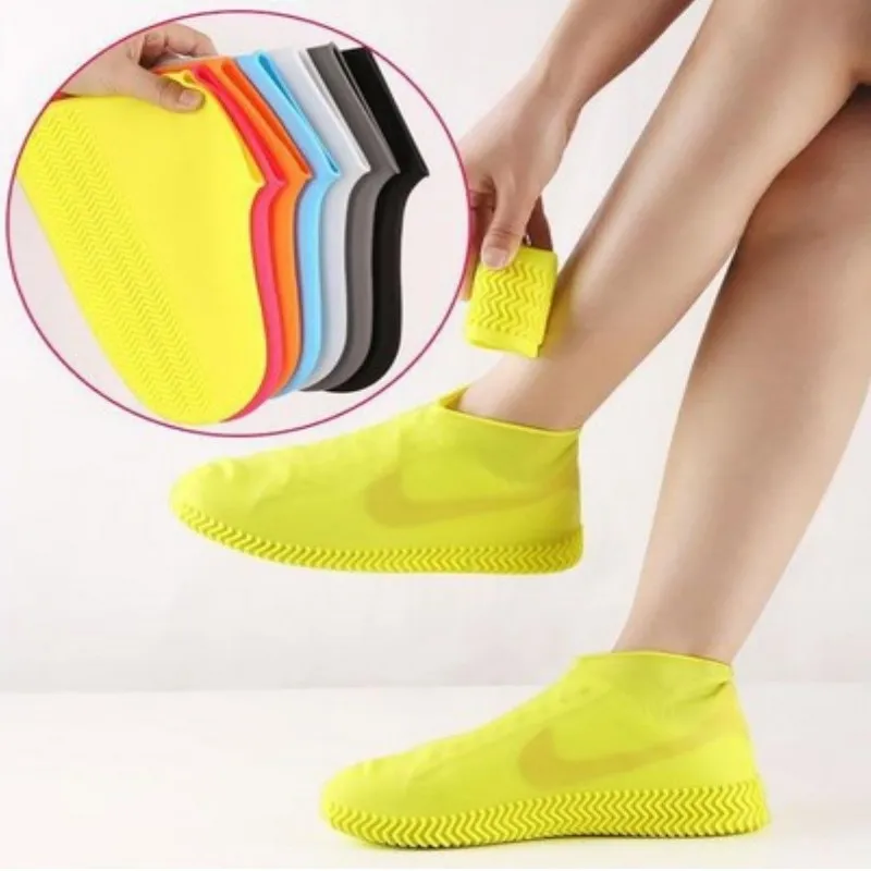 1 Pair Waterproof Non-slip Silicone Shoe Wear-resistant High Elastic Unisex Rain Boots shoe covers rain shoe covers silicone shoe covers for Outdoor Rainy Day Reusable Shoe Cover