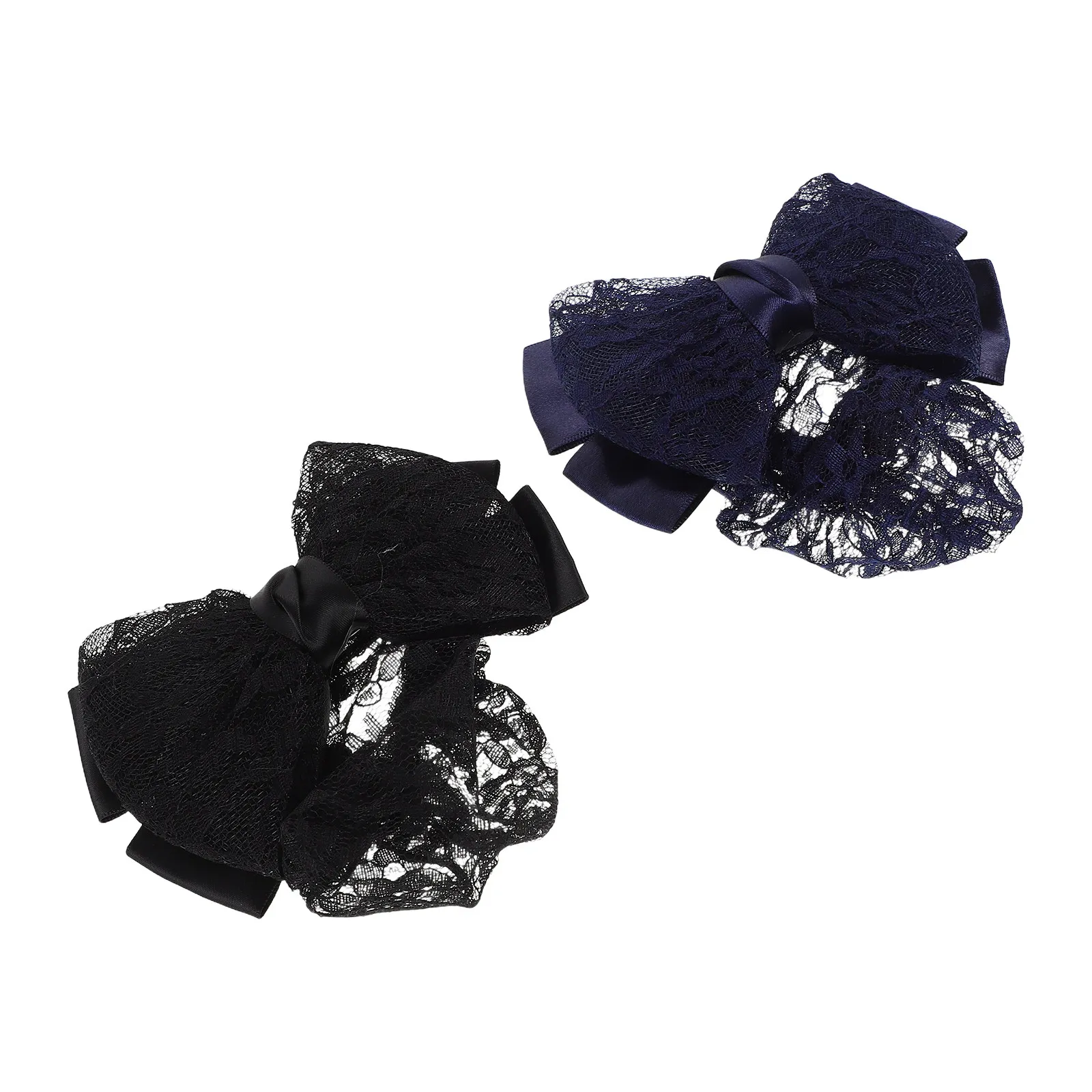 2Pcs 전문 헤어 네트 간호사 댄서 호텔 직원을위한 우아한 Bowknot 탄성 ..