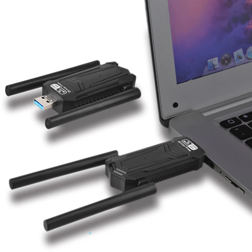 USB 와이파이 어댑터 고이득 안테나, 듀얼 밴드 2.4, 5Ghz WLAN 송신기 리시버, 데스크탑 윈도우 XP, 비스타, 11/10, AC1300 Mbps