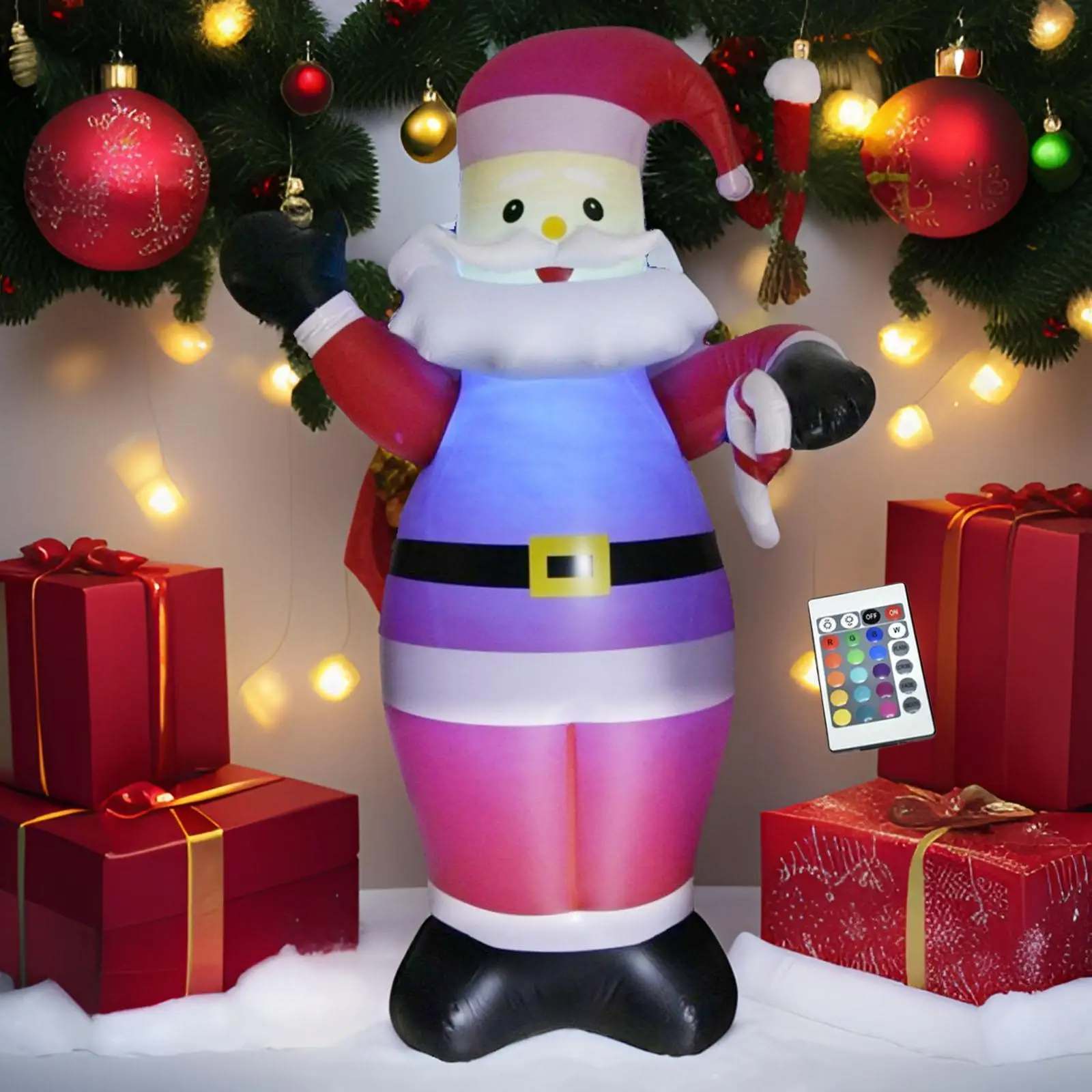 2M Xmas Props Christmas Inflatables Santa Xmas Decoration Outdoor Christmas Decoration for Lawn Home Balcony New Year Outside