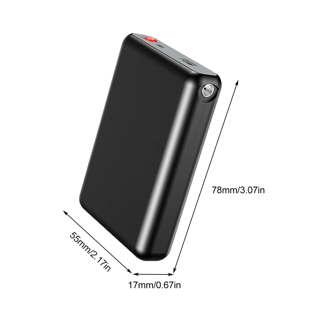 2Pcs Mini Power Bank 5V/2A DC Output Charger External Battery Pack 6000mAh for Heating Gloves Socks Shoes Underwear
