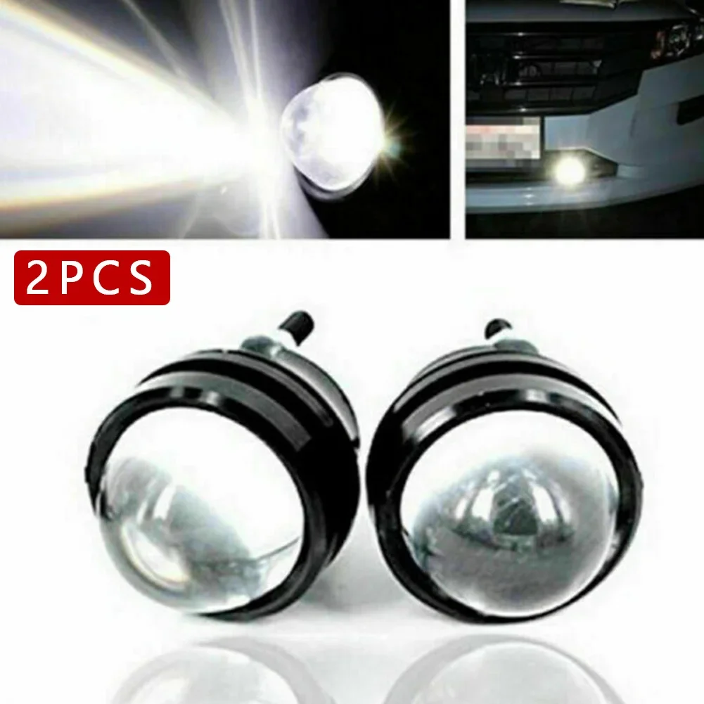 

2x LED Car DRL Light Bulb 15W White High Power Fish Eye LED Projector Lens Fog Daytime Running Light Backup Reverse Lamp Bulb NE