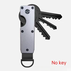 Sleek Metal Key Organizer Compact Holder - Minimalist Key Case (GREY)