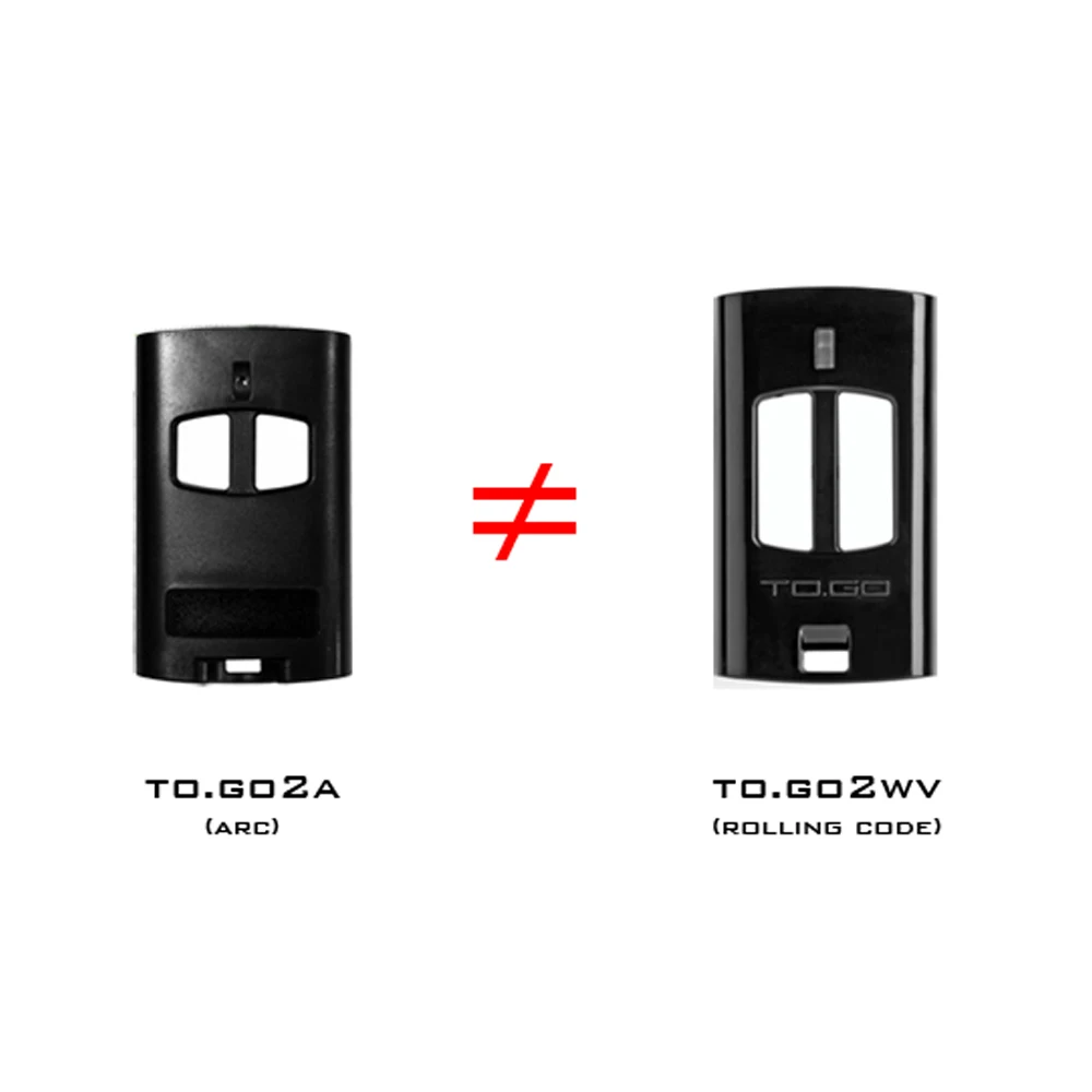 BENINCA TOGO 2A TO.GO 2A Garage Door Remote Control 433.92MHz ARC 128 Bit Greater Security 3