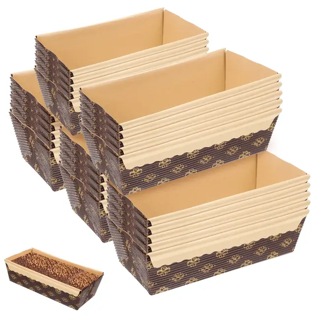 25 Pcs Baking Trays Cake Paper Chiffon Cups Cardboard Loaf Pans for Coffee Liners Mini 25 Pcs Baking Trays Cake Paper Chiffon Cups Cardboard Loaf Pans for Coffee Liners Mini