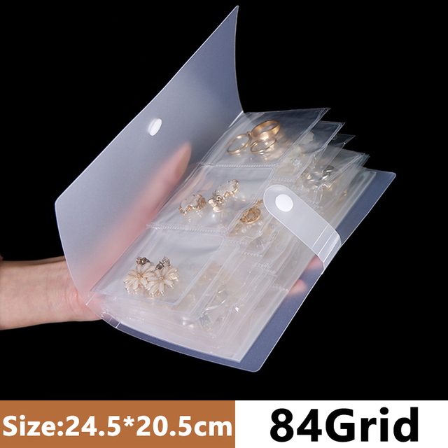 Jewelry Storage Book Bag Desktop Drawer Organizer Transparent Necklace Bracelet Ring Holder Ziplock Bag Storage