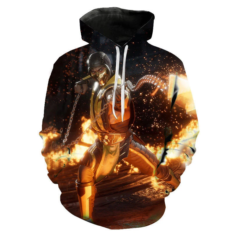 Mortal Kombat 3D Print Hoodie Streetwear Oversized Sweatshirt