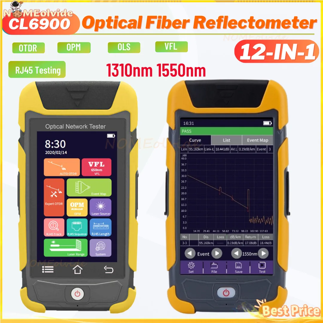 980EXP-D28 OTDR Reflectometer Mini Pro 1310nm 1550nm 28/26dB Fiber Optic Tester Instrument with OPM OLS VFL Touch Screen SC FC st3200f mini otdr 1310 1550nm 26db 24db fiber optic reflectometer touch screen vfl ols opm event map ethernet cable tester