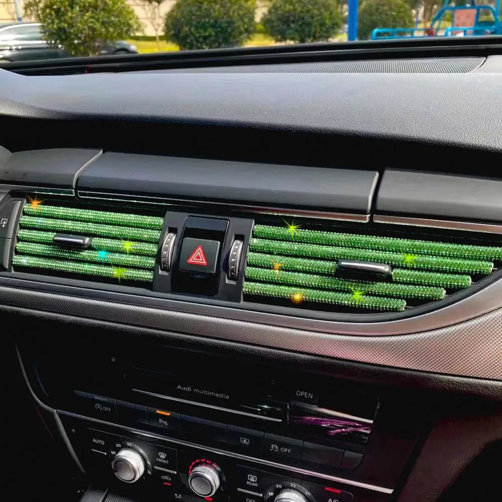 High-quality Air Outlet Grille Sticker Decorative Styling Accessoires Air Vent Trim Strip Air Vent Trim Strip Decal 5Pcs
