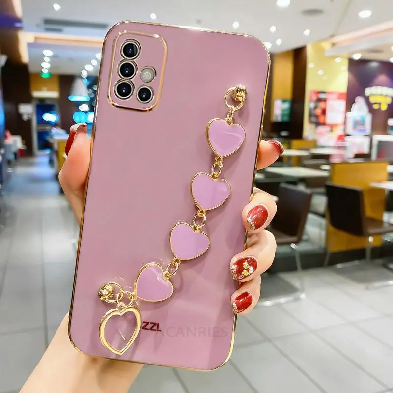 Elegant Love Heart Bracelet Chain Case - Fashion Plating Cover