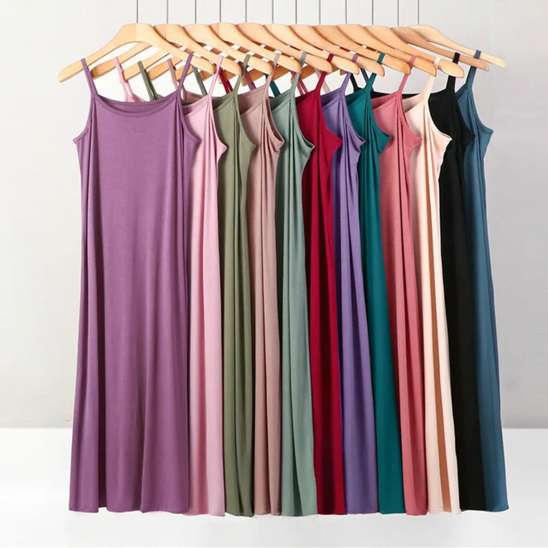 Plus Size Women's Nightgowns Modal Cotton Ladies Braces Sleepwear XL-8XL