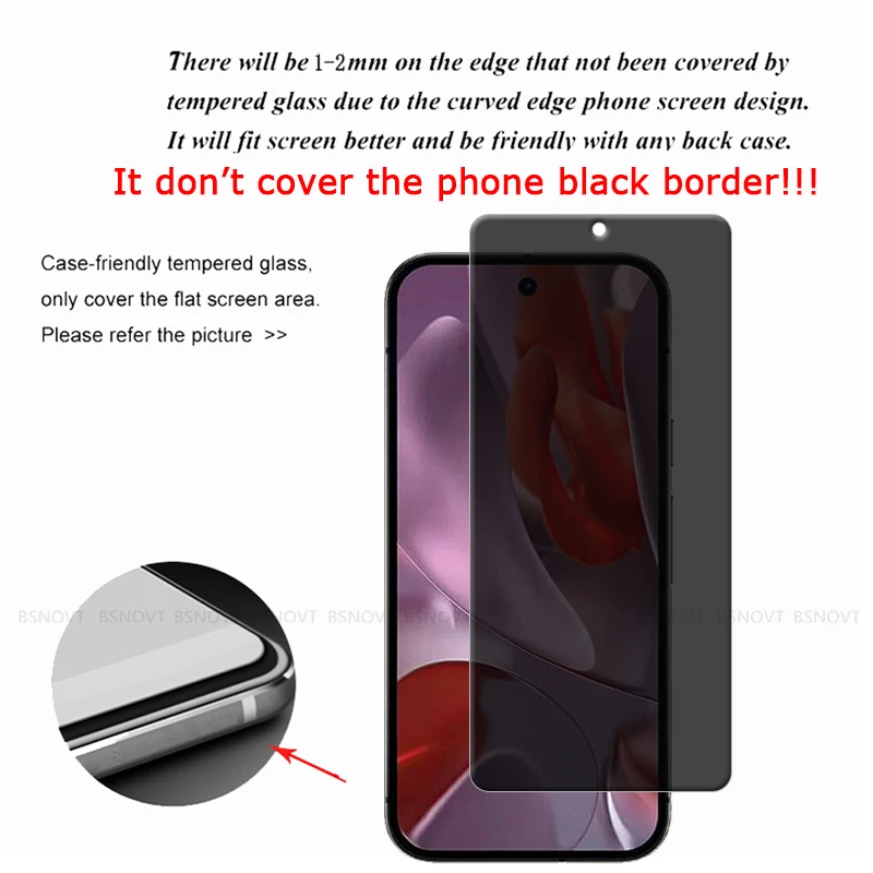 Privacy Protection 6-in-1 Tempered Glass Screen Protector with 9H Anti-Spy Shield