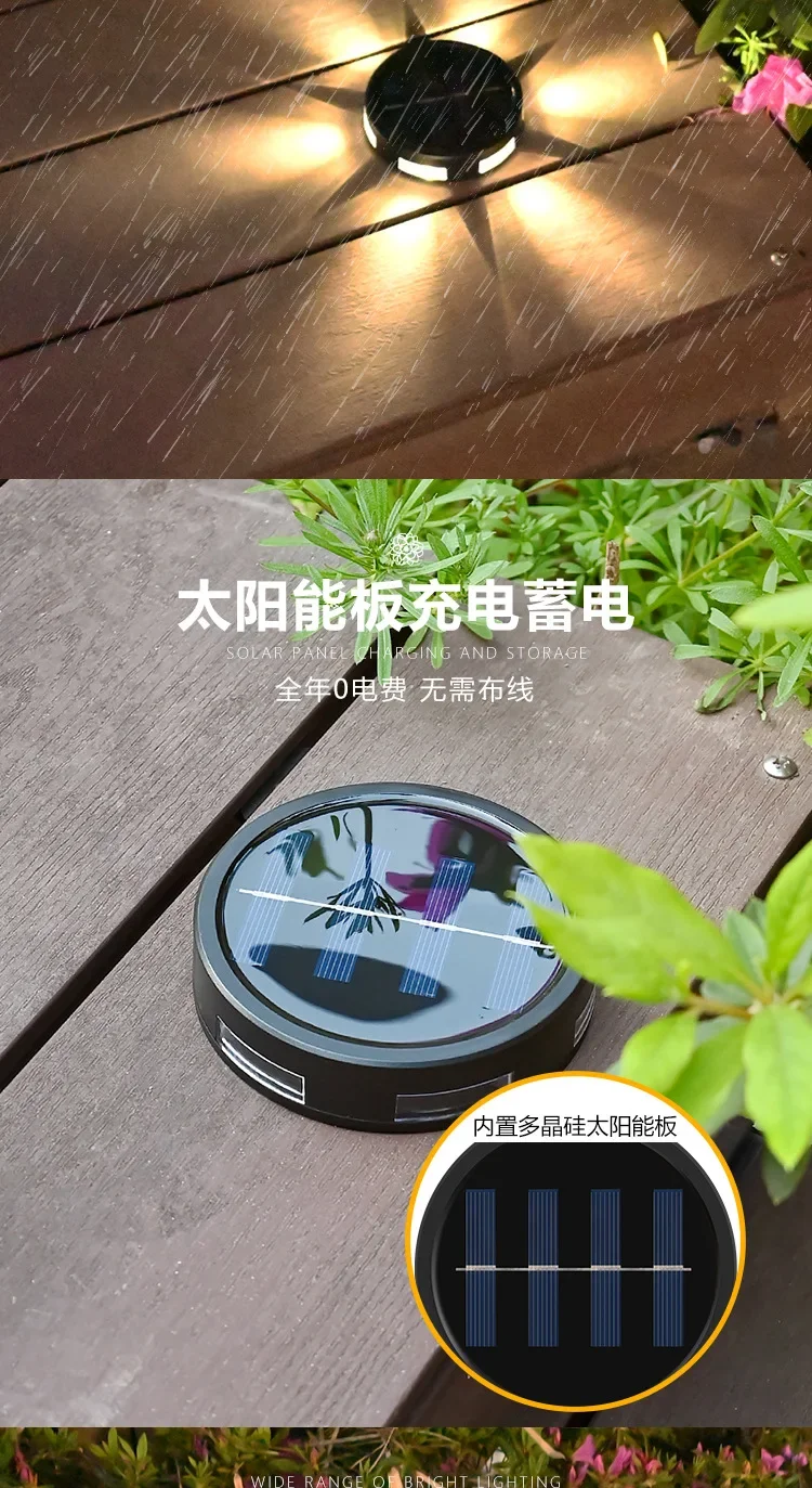 Description Picture 5 of item6LEDs Solar Light Outdoor Waterproof Led Lights Garden Decorations Solar Lamp for Pathway Yard Walkway Underground Light