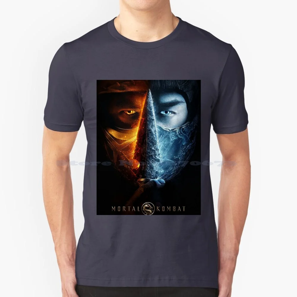 Mortal Kombat-Poster Maglietta Elegante 100% Cotone Tee Scorpion Mortal Kombat 11 Sub Zero Fighting Gaming Raiden Fatality Kitana