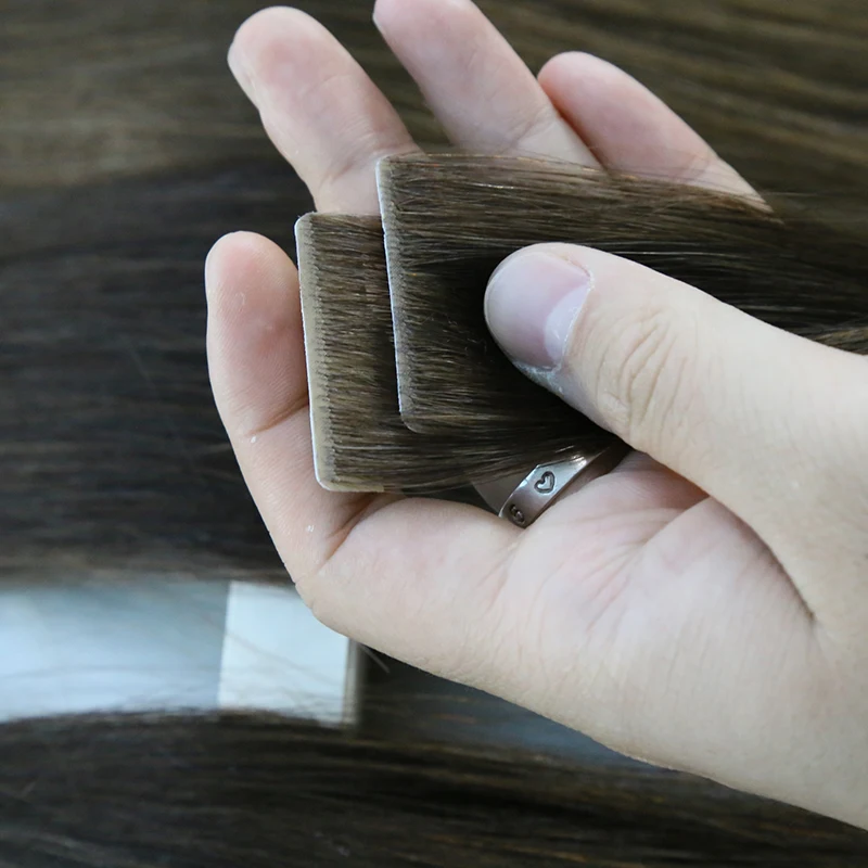Injection Skin Weft Seamless Straight Virgin Hair Invisible PU Tape In Human Hair Extensions Adhesive injected Extensions 100G