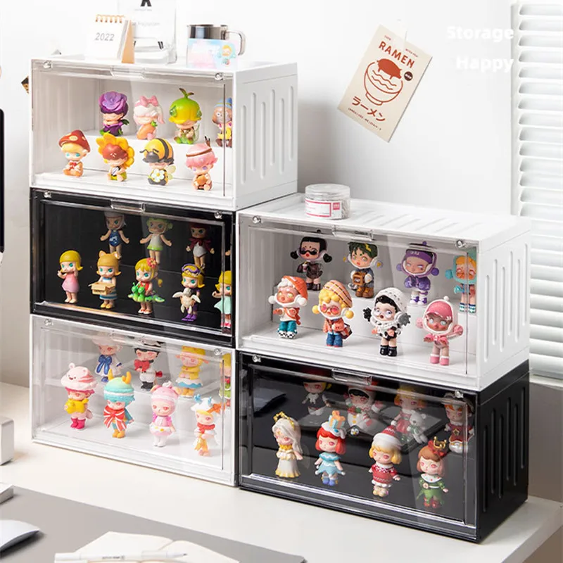 Acrylic Blind Box Bubble Mart Organizer Doll Toy Container Model Display Storage Shelf Figures Display Case Garage Container