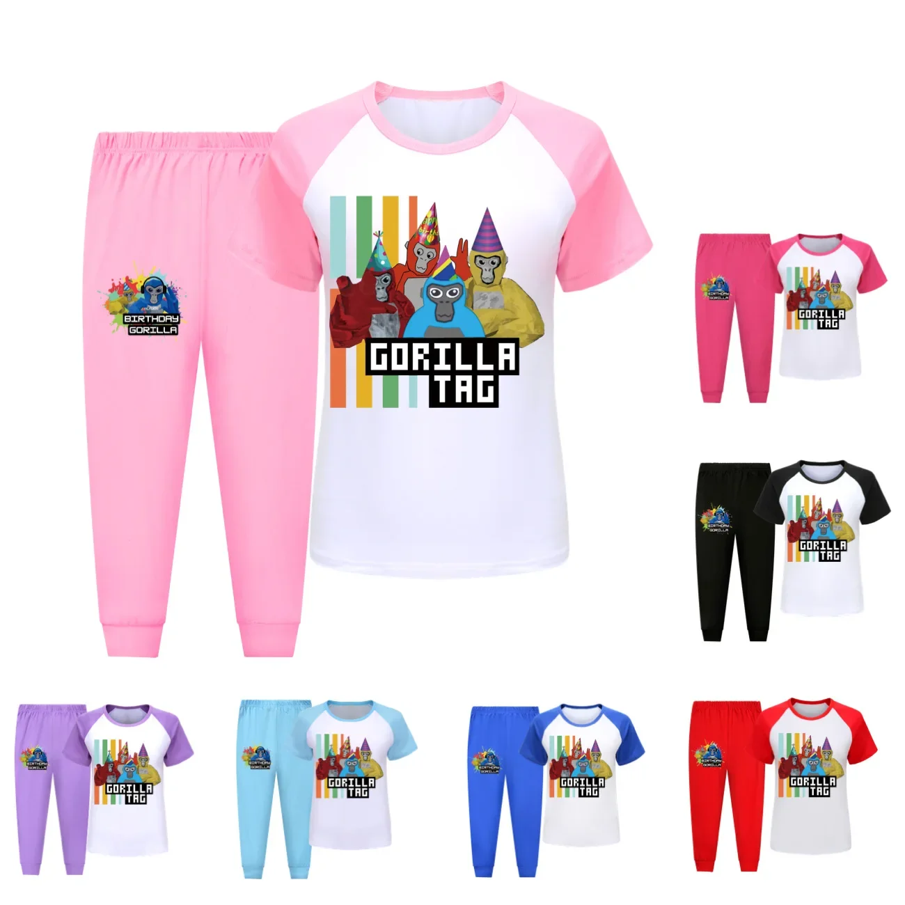 

Комплект детской пижамы из футболки с коротким рукавом и брюк