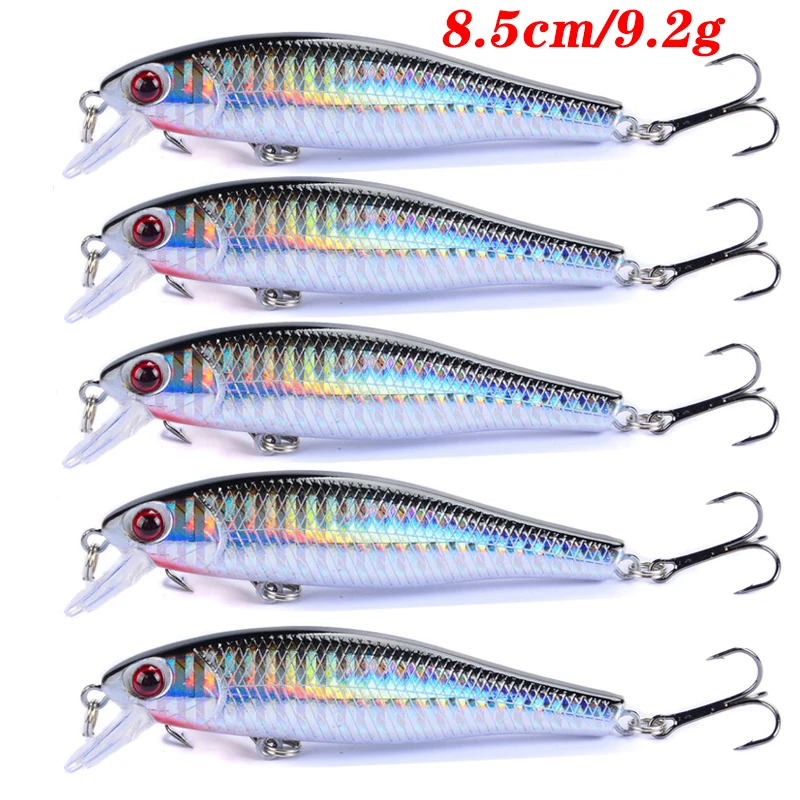 

1PCS Minnow Fishing Lure Artificial Hard Bait Bionic 3D Eyes 8.5cm 9.2g Floating Wobbler Crankbait Bass Trolling Fishing Tackle