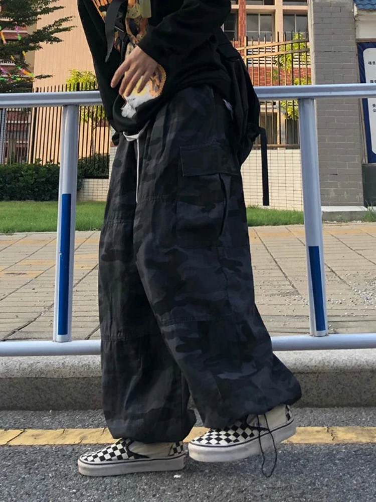 Retro Cargo Pants Men's Japan Street Loose Wide-leg Trousers Spring Autumn High Street Pants Harajuku Fashion