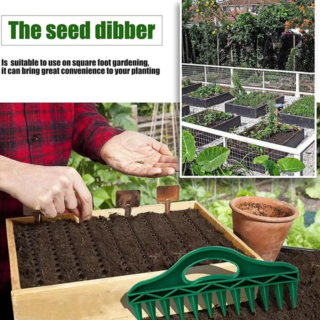 1pc Durable Plastic Hand Dibbler Garden Seeder Tool, 12-Hole Fast Seeding, Waterproof Planting Aid for Efficient Gardening 2