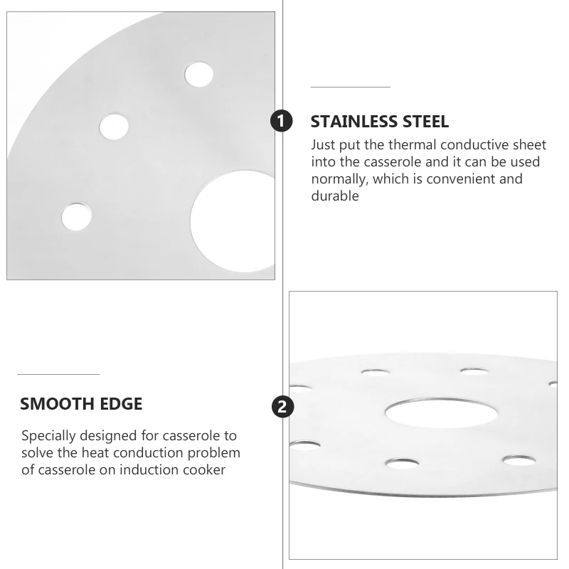 Description Picture 6 of itemPan Casserole Heat Conductor Induction Adapter Plate Grilling Accessories Utensil Stainless Steel Premium Cookware