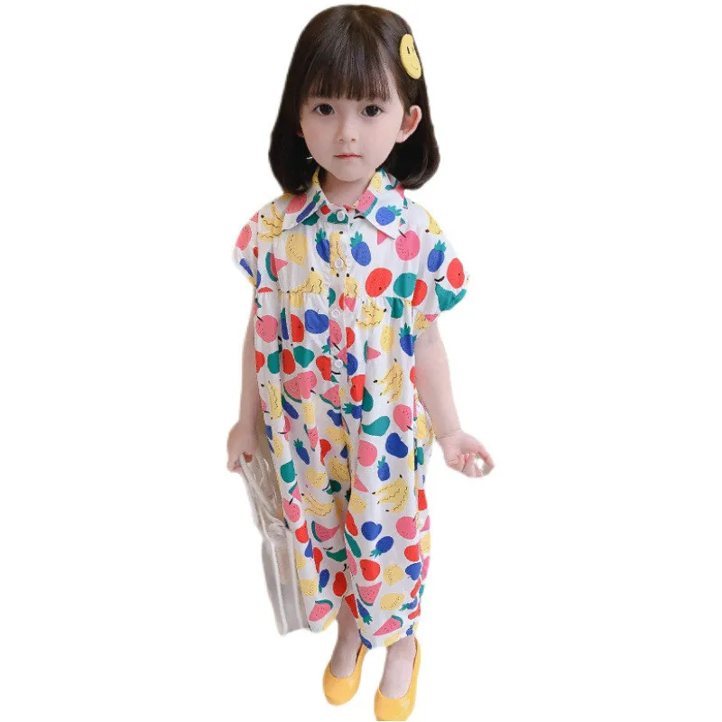 

Baby Jumpsuit Summer Siamese Clothes Thin Western Style Girls Clothing Korean Loose Children Romper